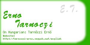 erno tarnoczi business card